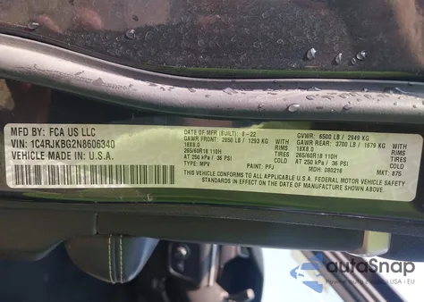 2022 Jeep Grand Cherokee L Limited 4X4 from USA, damaged, VIN 1C4RJKBG2N8606340